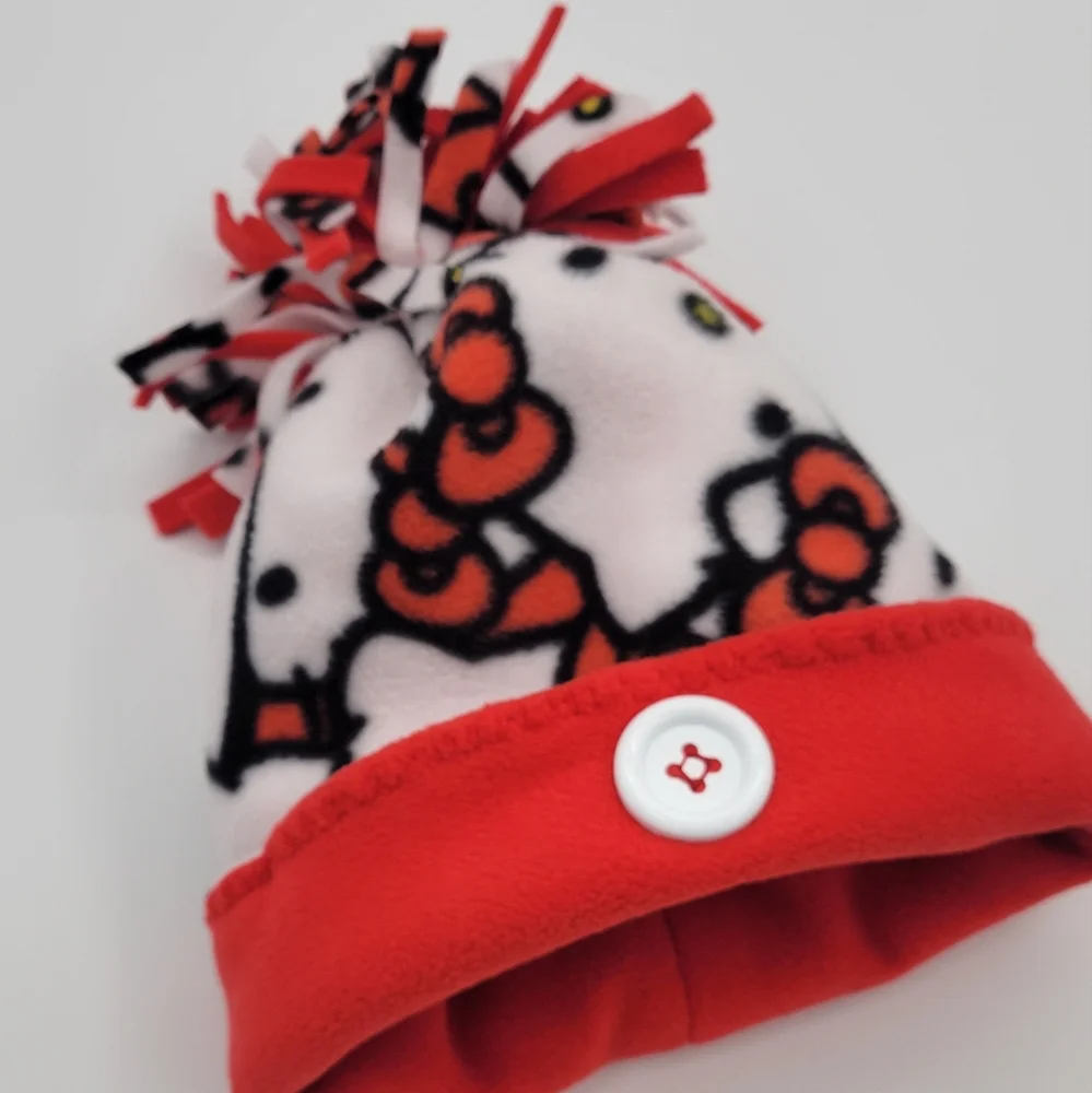 Handmade Fabulous Fleece Kids Winter Set Kitty Print Accessories . The hat is fo